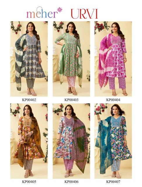 Meher urvi 3pcs wholesale kurti with dupatta